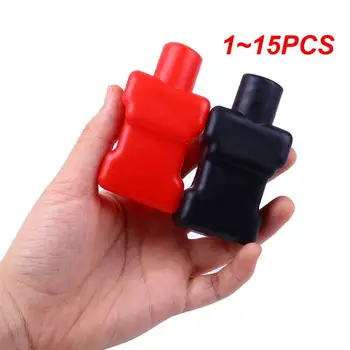 1 ~ 15ШТ Здрав 1 комплект Универсални защитни покривала за клемм на батерията от PVC, черен + червен Изолирующие калъфи за ъглов тип