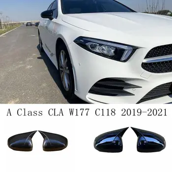 2 бр./компл. Автомобилни Рога на Кутията Огледала за обратно виждане За Mercedes Benz A Class CLA W177 C118 2019-2021 Капачка Огледало за Обратно виждане с Лявото Волана