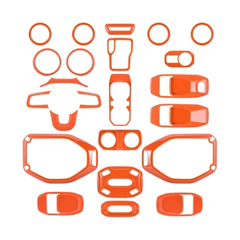 23 бр., пълен комплект за вътрешна декорация за Jeep Wrangler JL Gladiator JT 2018-2023, аксесоари (оранжев)