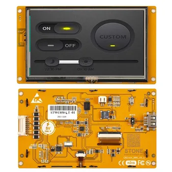 5-инчов Модулен дисплей HMI Intelligent Smart UART, SPI Тъч TFT LCD за индустриален мениджмънт