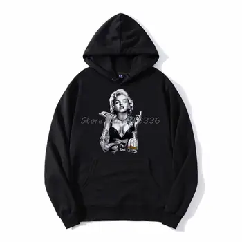 Marilyn Monroe Hustle Секси Дама Money & Whisky Графична hoody в ретро стил За мъже, блузи, унисекс, hoody с качулка, градинска облекло Harajuku
