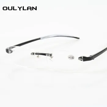 Oulylan TR90 Очила за четене без рамки Мъже, Жени Очила за защита от умора при Пресбиопия по лекарско предписание +1.5 2.0 2.5 3.0 3.5 4.0 Диоптрийные