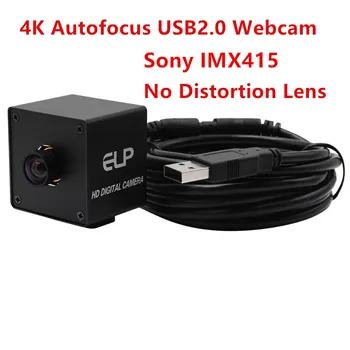 USB-уеб-камера с автофокус 4K Без изкривяване CMOS IMX415 USB-камера видеонаблюдение за машинно зрение, 3D скенер, VR-камера