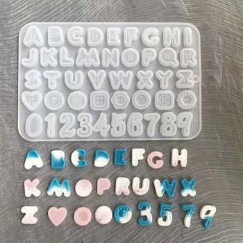 Бутони с букви и азбука на Силиконова форма за печене на кексчета Форма с азбука и цифри Форма за печене със собствените си ръце Форма за бисквити, празни приказки