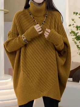 Есен-зима 2023, Нов дамски вязаный пуловер с ръкав 