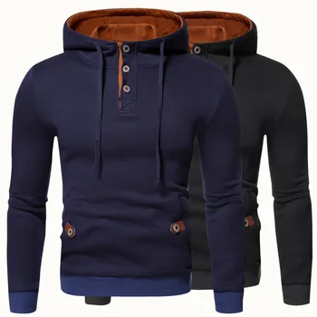 Есен/Зима 2023, нов модерен мъжки пуловер с качулка на европейския размер, мъжки ежедневни пуловер, палта, блузи за мъже