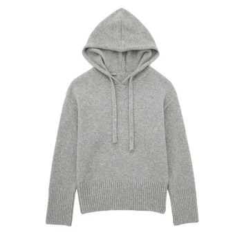 Есен нова универсална ежедневна сива hoody за жени, пуловер с качулка, пуловер за жени 2142213