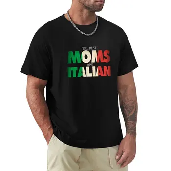 Забавен подарък за италианската мама най-добрите майки са тениски с италиански флаг, потници в големи размери, эстетичная дрехи, мъжки t-shirt