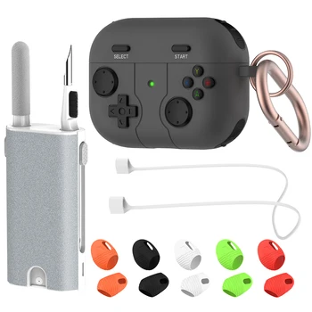 Защитен калъф във формата на контролера Каишка за слушалки, Силиконов защитен калъф за слушалки, Дръжката за почистване на слушалки за Apple Airpods Pro 2