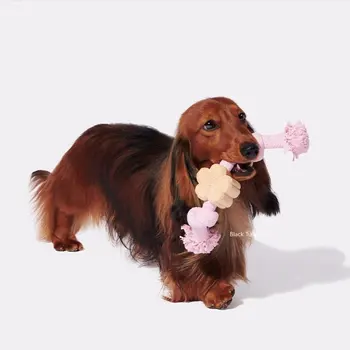 Играчка с кучешка възел, пъзел игра за кучета, тренирующая скърцане със зъби и устойчивост на укусам, серия розови и нежни цветове, стоки за домашни любимци, играчки за домашни любимци