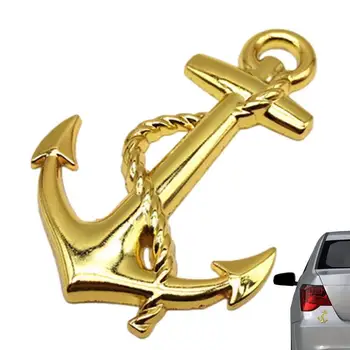 Корабельный котва Метални автомобилни стикери Морска емблема Украса на магазин Метален страничната лого Лого Задни Врати стикер Метален страничната лого Задни лого