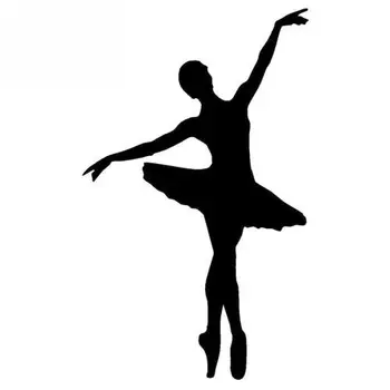 Креативна стикер за автомобил Ballerina Ballet Dancer, водоустойчив винил стикер за прозорци, стени, бронята на автомобила, студио за лаптоп, 15 см. * 9 cm