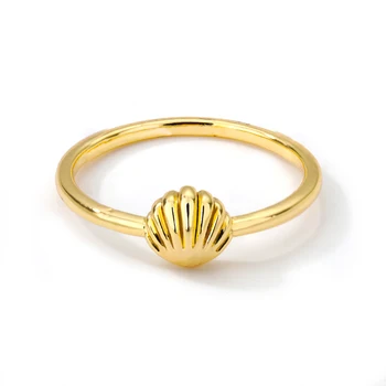 Модерен пръстен във формата на миди златен цвят, годежни пръстени за жени, бижута от неръждаема стомана