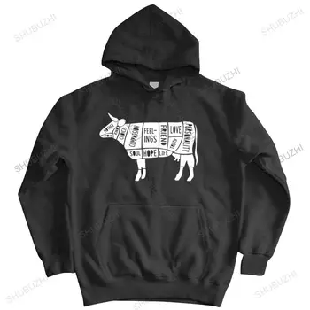 мъжки брандираната hoody Happy Вегетариански Cow hoodies Veggie Animal Rights Protest Алф Compassion пуловер есен зима hoody с качулка