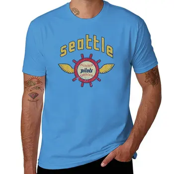 Нова бейзболна реколта тениска Seattle Пилоти, изработени по поръчка, тениски по поръчка, спортни ризи, панталони, тениски за мъже