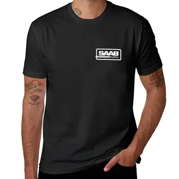 Нова класическа бяла тениска с нашивкой SAAB, спортни ризи, тениски по поръчка, създайте своя собствена тениска с къс ръкав за мъже