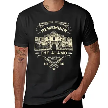 Нова тениска Remember The Alamo San Antonio Texas Pride, тениски с графичен дизайн, тениски с домашен любимец принтом за момчета, мъжка тениска с графичен дизайн
