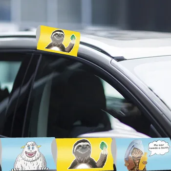 Нови стикери на автомобилни етикета, 3D стикери с мультяшными животни за вратата на колата, на багажника, Креативна стикер с надпис Дръжките, аксесоари за външен дизайн