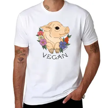 Новият вегетариански прасе! Тениска, мъжки дрехи, сладък потник, тениска нова версия, мъжки дрехи
