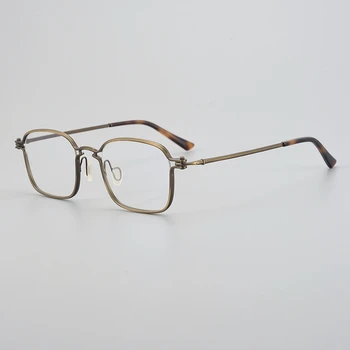 Рамки за очила от японски титан, мъжки кръгли очила по рецепта за жени, тенденция 2023 година, ретро рамки за очила за четене Y2K