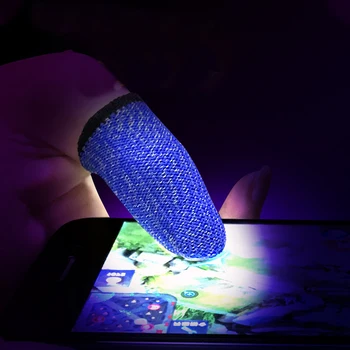 ръкавица за палеца с телевизор и ръкав за палеца, дишащи светещи слот ръкавици с покритие за пръстите за PUBG Mobile