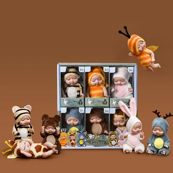 Серия животни, имитация на кукла за сън, кукла на възраждането, принцеса, играчка за момичета, подарък кутия, празнични подаръци за момчета и момичета