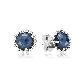 Синята обица-карамфили от 100% 925 сребро, обици-розово с цветя за модерните женски накити