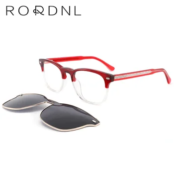 Слънчеви очила Polaroid с квадратна магнитен клипс за жените и мъжете при късогледство UV400 на едро, слънчеви очила, ацетатные точки по лекарско предписание