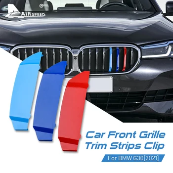 Стикер върху Предната Решетка на Колата Със Скоба за Накладки BMW Серия 5 G30 2021 2022 2023 ABS M Style Decal Автоаксесоари