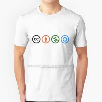 Тениска Creative Commons Памук 6XL Creative Commons Открит Достъп до Безплатен Интернет