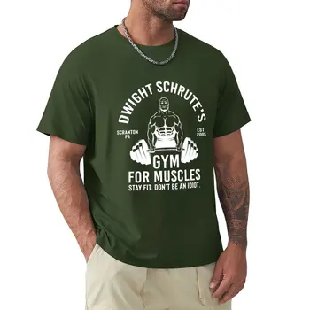 Тениска Dwight Schrute's Gym For Muscles, естетична дрехи, ризи, графични тениски, мъжки графични тениски в стил хип-хоп