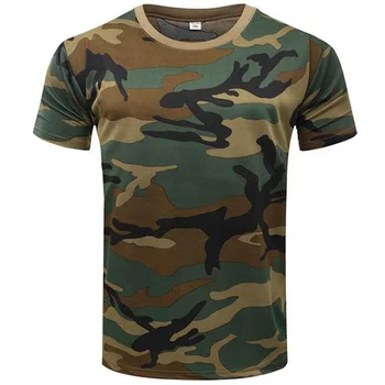 Тениска за Мъже, Военен Камуфлаж, 3D Печат, Джунгла, Пустиня, Руски Войници, Тениски, Извънгабаритни бързо съхнещи Блузи, тениски С Къс Ръкав