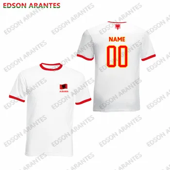 Тениски Албания Futbol, Персонални име, мъже, Жени, Майк с флага на Албания, Обичай Пораснали деца, феновете на Patriot, Дрехи Унисекс