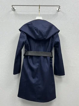 Тренчкот женски 2023 новият есенен senior sense популярния дълъг британски предното палто