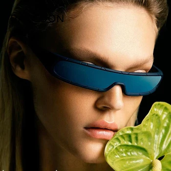 Универсални правоъгълни слънчеви очила за мъже и жени Y2k, слънчеви очила в ретро стил, нюанси, дебнещ дизайн, Модерни улични очила