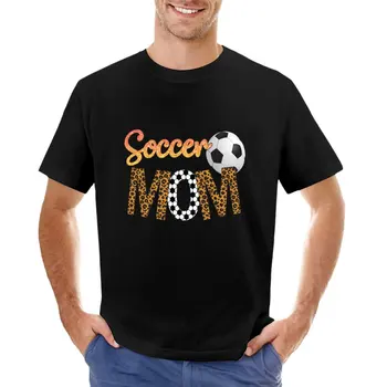 Футболна майка, Леопардовое сърцето, Желязо за Футболна майка, Футболна топка, Подаръци за мама, Тениска с Ден на майката
