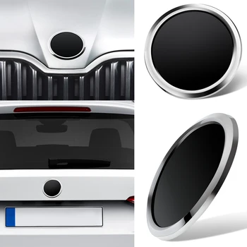 Черен стикер на предния капак на автомобила, стикер на багажника за Skoda Octavia, Superb Rapid Fabia Yeti Karoq Vision, емблемата на Skoda, а на задната стикер
